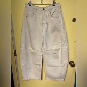 Free People We The Free Good Luck Mid-Rise Barrel Jeans in Milk 28 PRICE IS FIRM